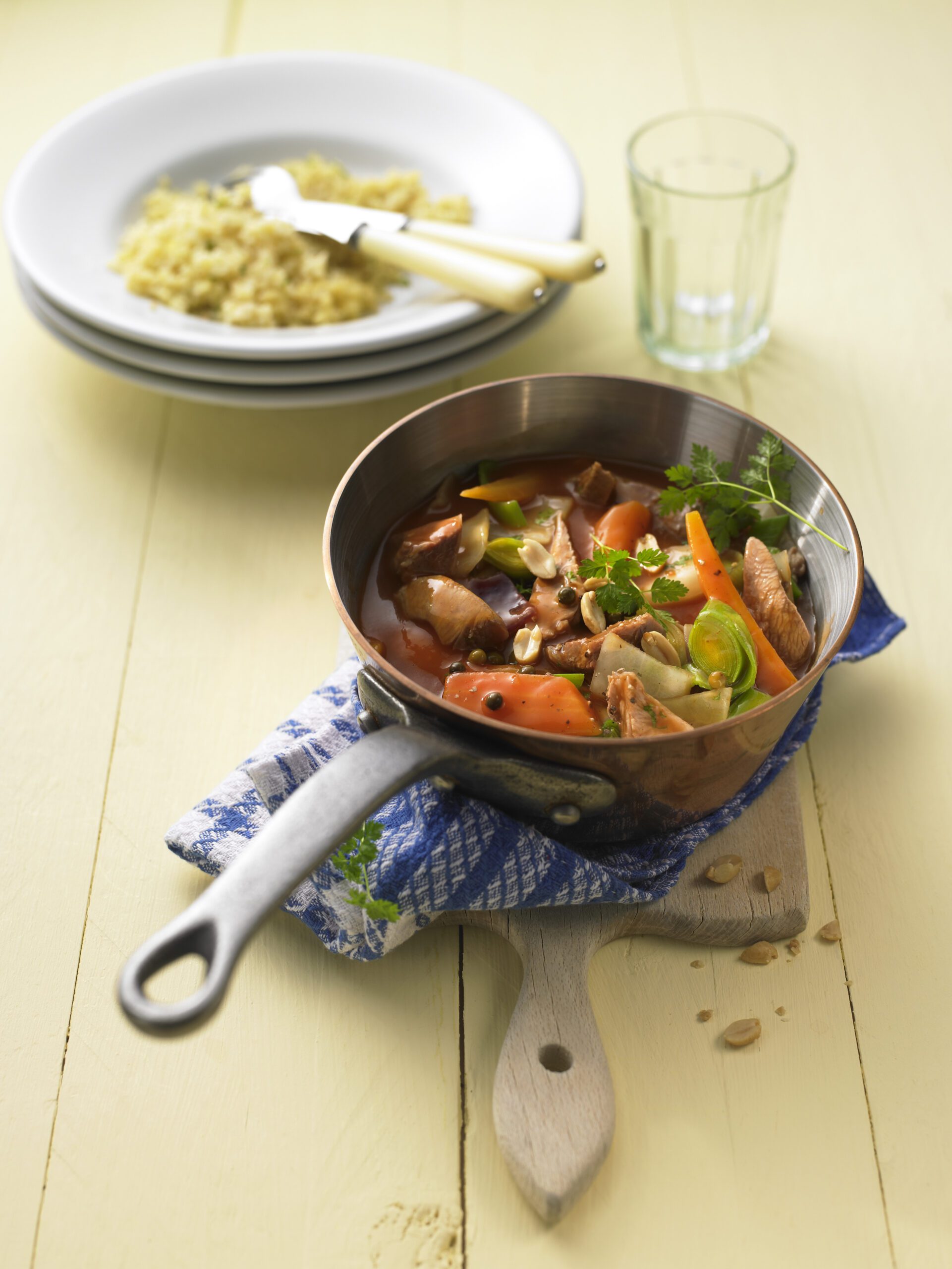 Afrikanischer Putenpfeffertopf  mit Couscous